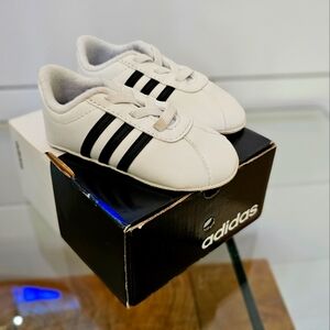 Adidas Baby Toddler Unisex VL Court 2.0 Crib Shoes White/Black Size 3K Infant